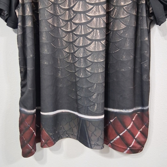 Big Men's Dragon Shirt Tshirt Red Dragon Black White Scales Big & Tall Size 6X - Picture 10 of 12